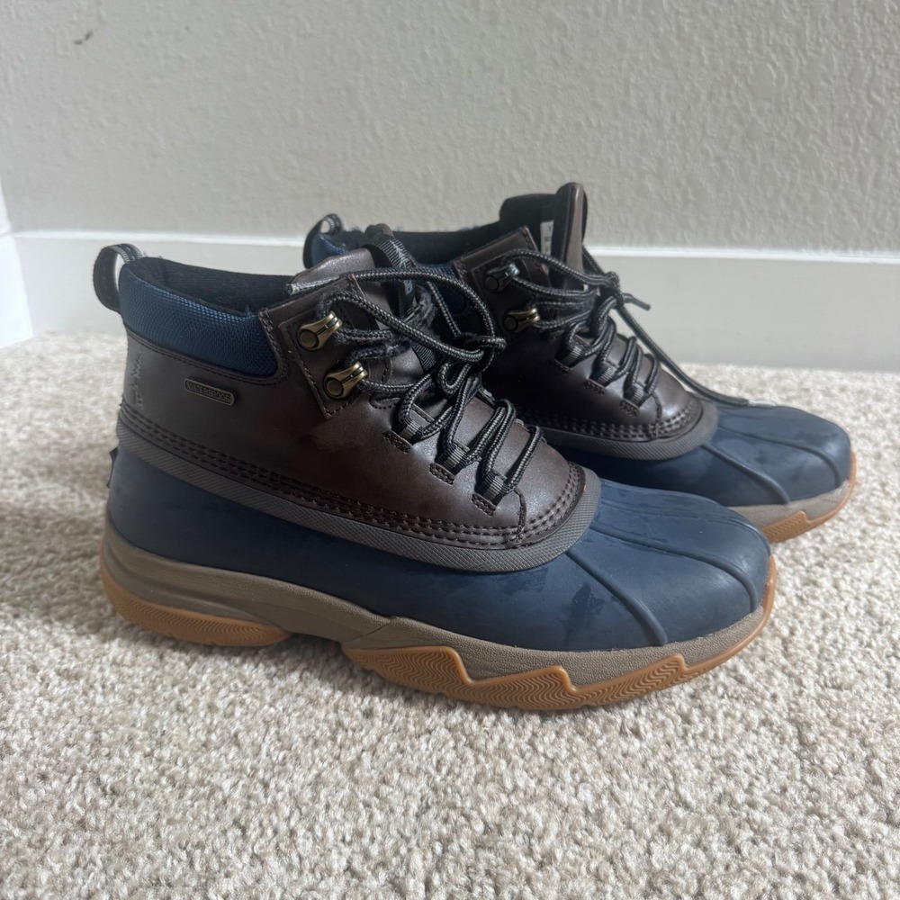 Bass Outdoor Mens Waterproof Duck Boots Brown Navy Blue BA21D001 Size 9M